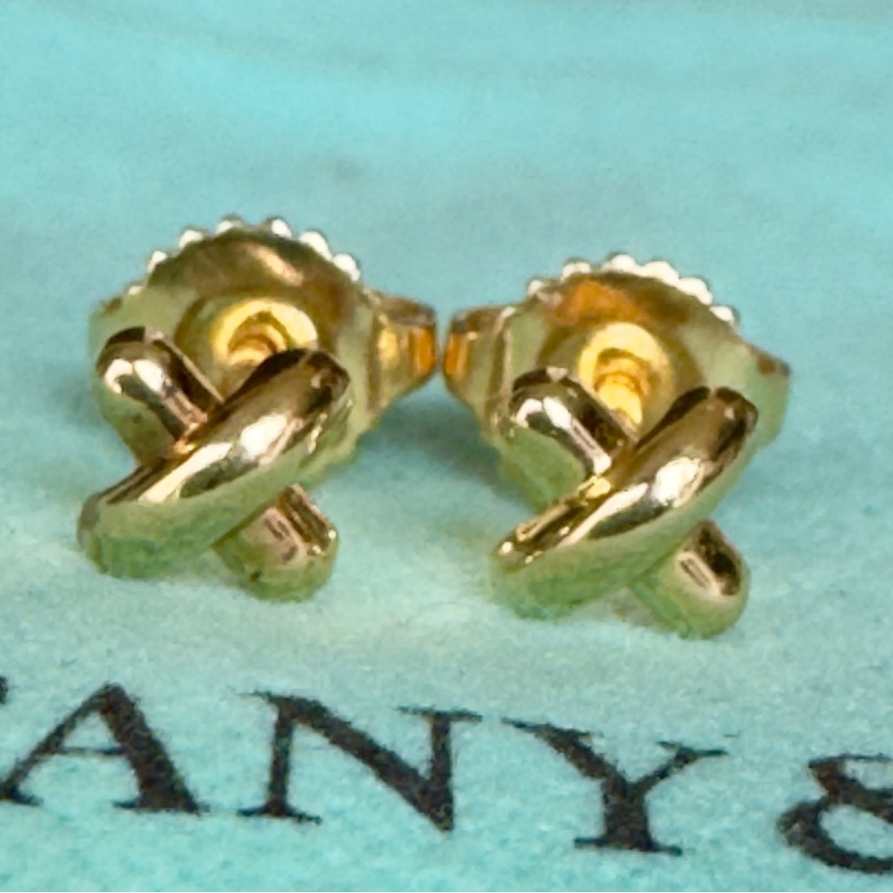 Tiffany & Co. 18K Yellow Gold Mini x Cross Stitch Stud Earrings - Picture 3 of 14